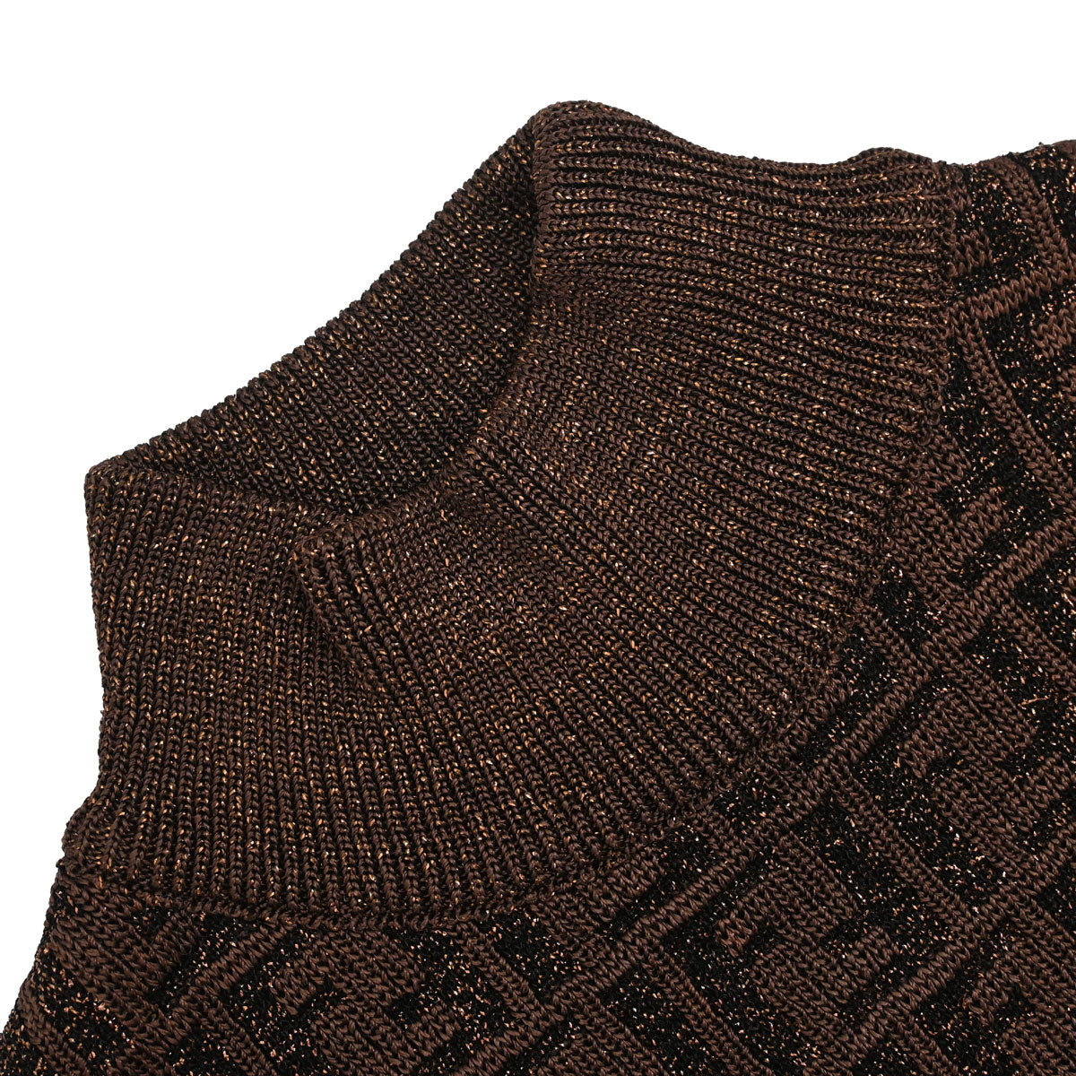 Fendi Sleeveless Top Zucca Glitter Brown #38