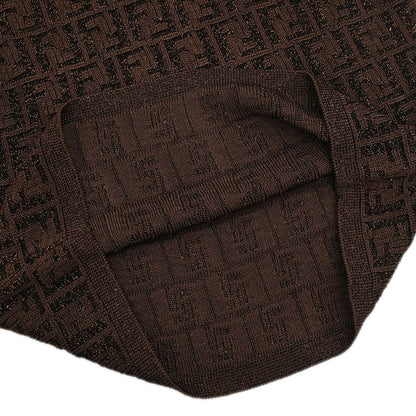 Fendi Sleeveless Top Zucca Glitter Brown #38