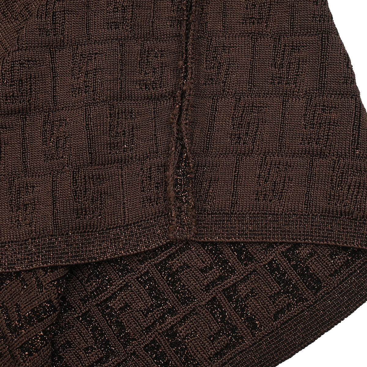 Fendi Sleeveless Top Zucca Glitter Brown #38