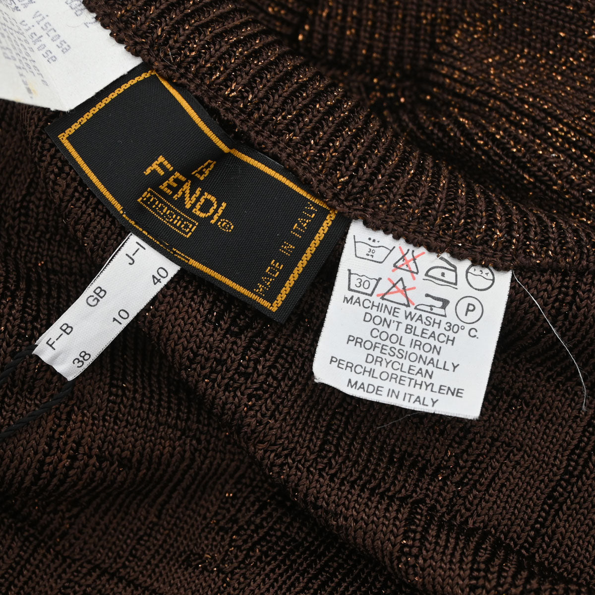 Fendi Sleeveless Top Zucca Glitter Brown #38