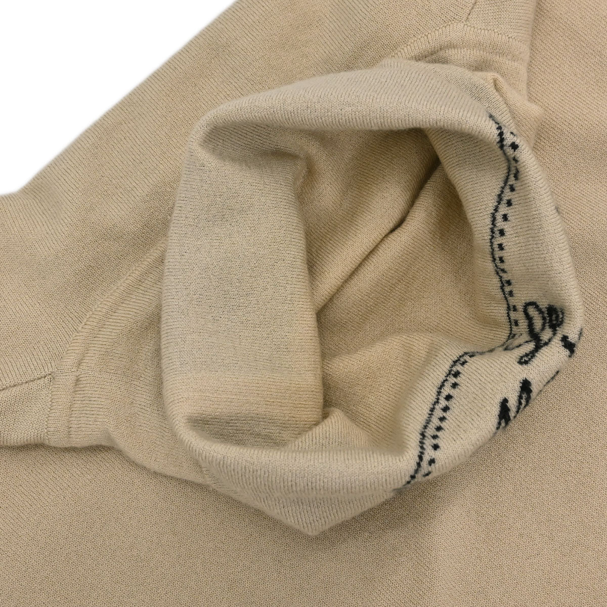 Chanel 2004 Turtleneck Sweater Knit Top Beige #42