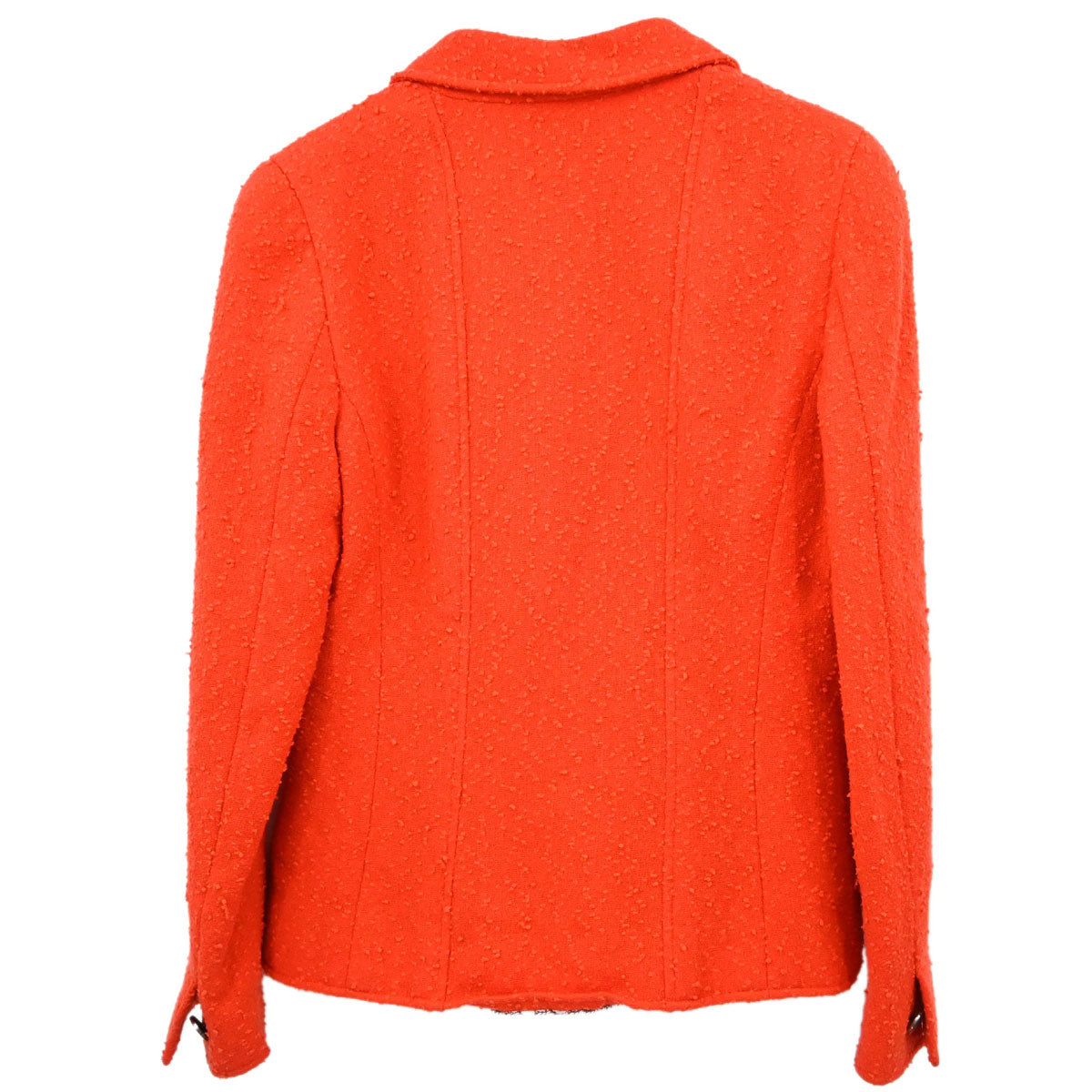Chanel 1997 Double Breasted Tweed Jacket Orange #40