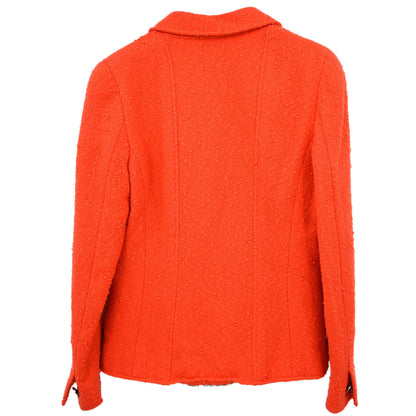 Chanel 1997 Double Breasted Tweed Jacket Orange #40