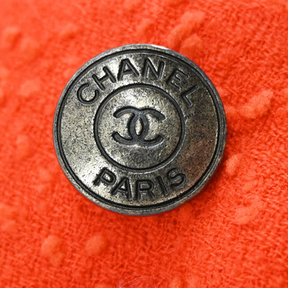 Chanel 1997 Double Breasted Tweed Jacket Orange #40