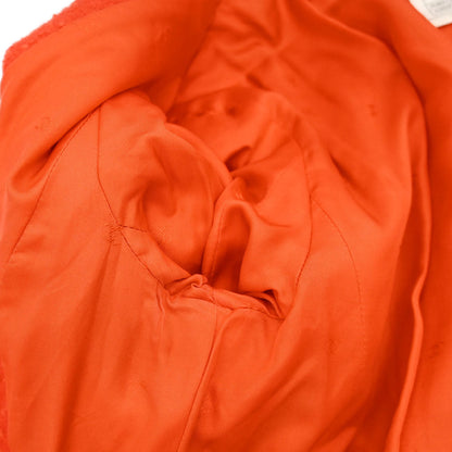 Chanel 1997 Double Breasted Tweed Jacket Orange #40