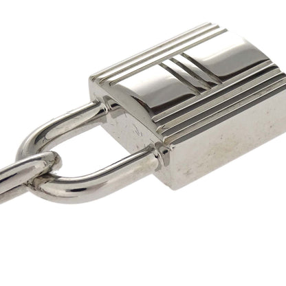 Hermes Amulet Bull Lock Keychain Bag Charm Silver Small Good