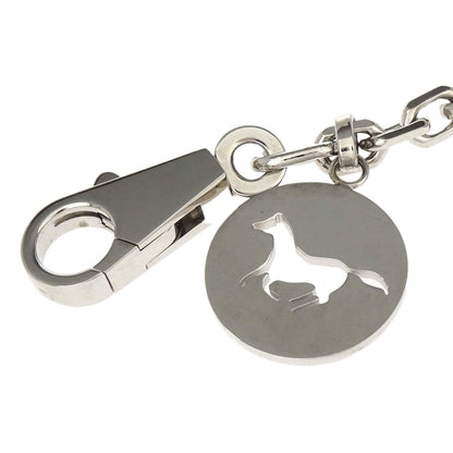 Hermes Amulet Bull Lock Keychain Bag Charm Silver Small Good