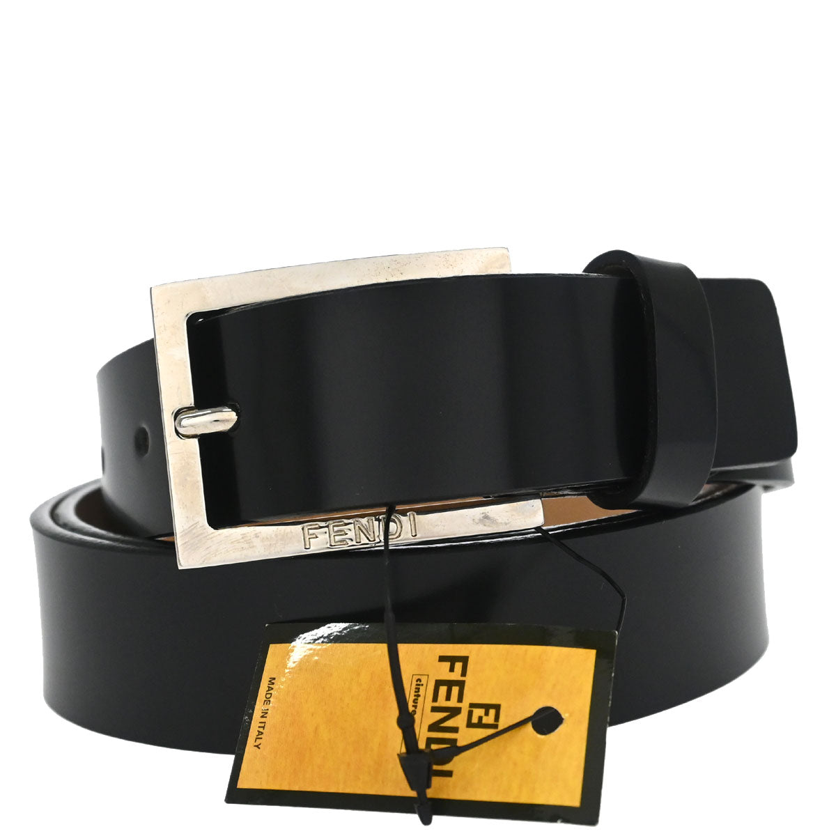 Fendi Belt Black Leather #110/125 Small Good