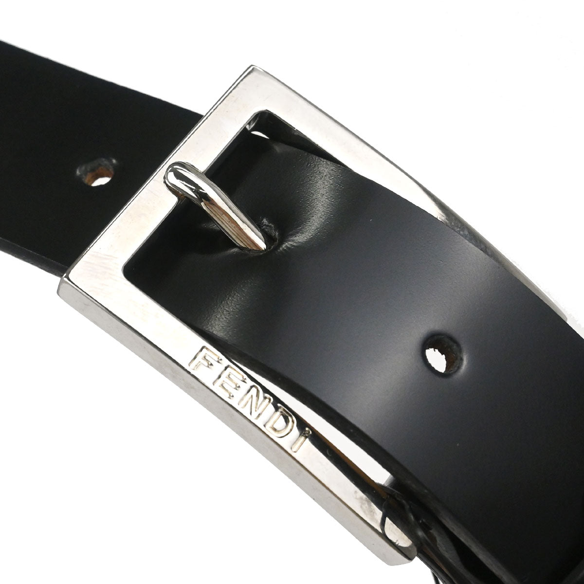 Fendi Belt Black Leather #110/125 Small Good