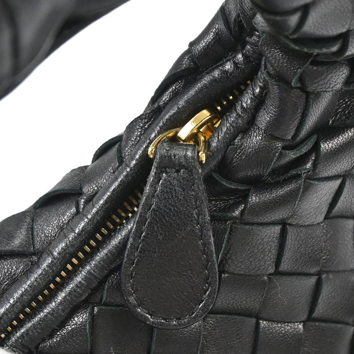 Bottega Veneta Black Lambskin Intrecciato Hobo Handbag