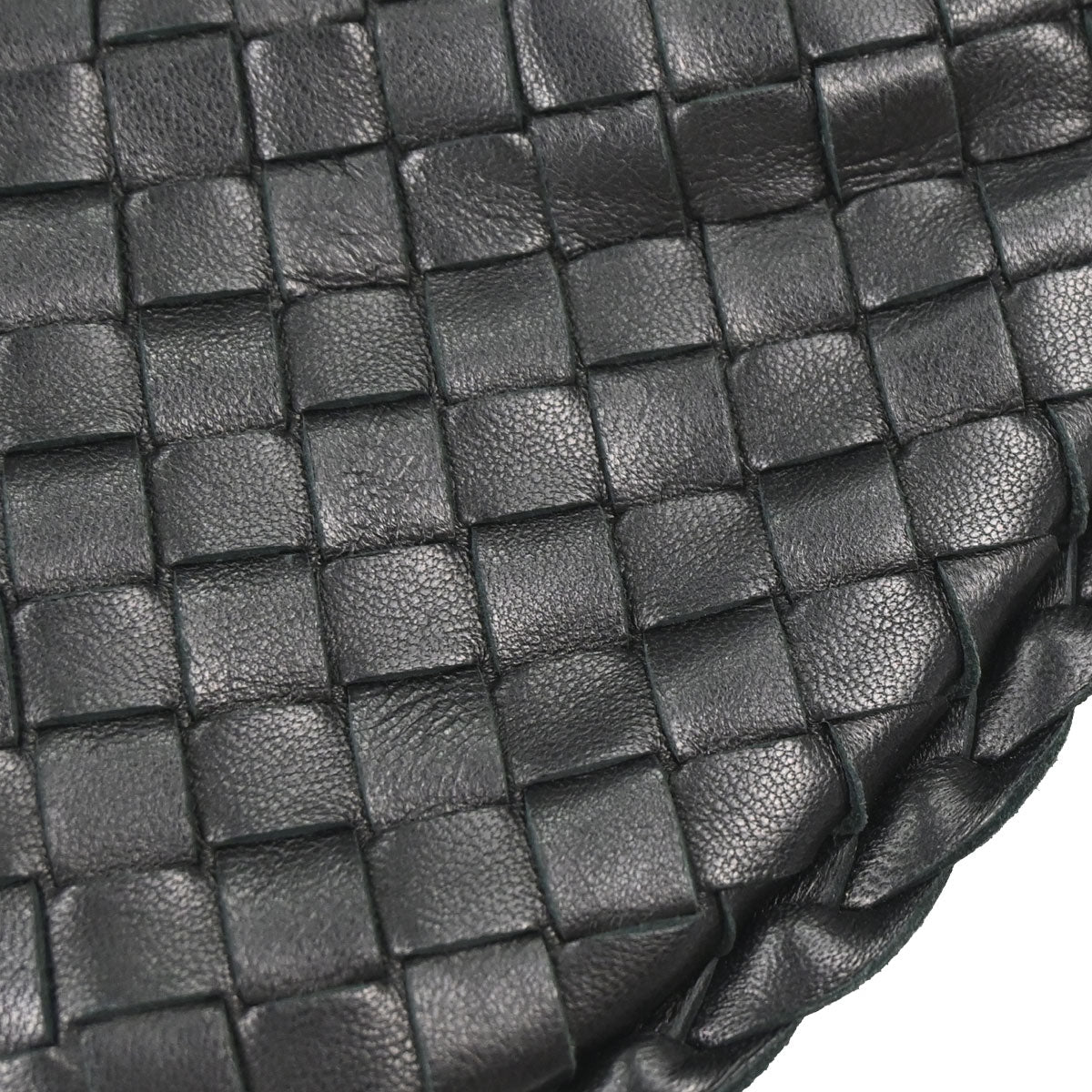Bottega Veneta Black Lambskin Intrecciato Hobo Handbag