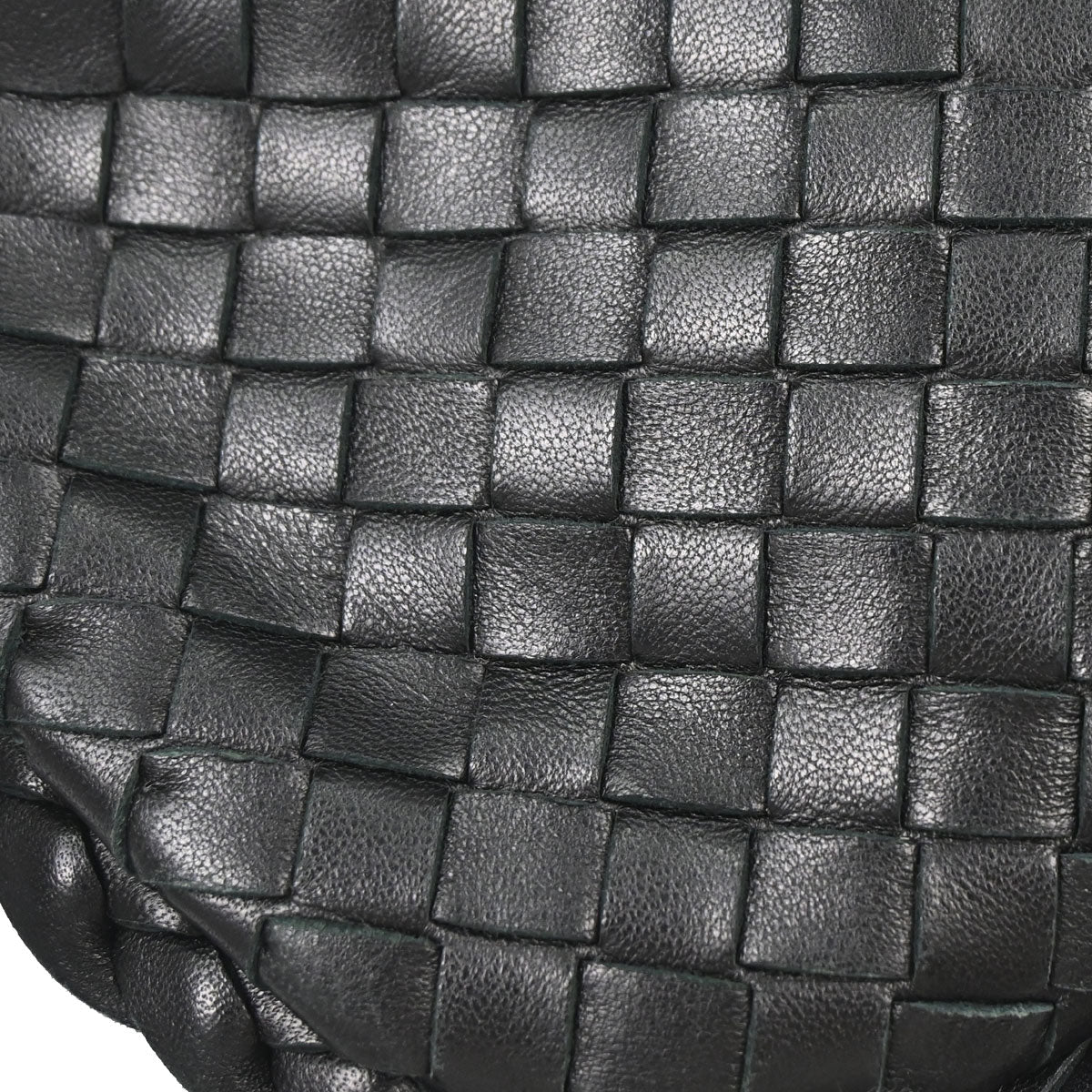 Bottega Veneta Black Lambskin Intrecciato Hobo Handbag