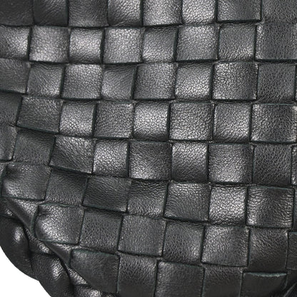 Bottega Veneta Black Lambskin Intrecciato Hobo Handbag