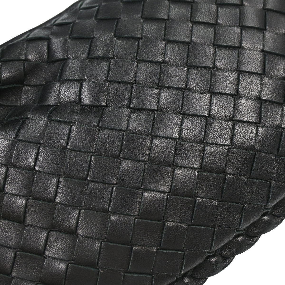 Bottega Veneta Black Lambskin Intrecciato Hobo Handbag