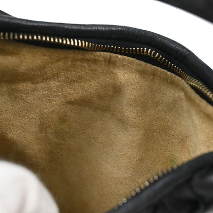 Bottega Veneta Black Lambskin Intrecciato Hobo Handbag