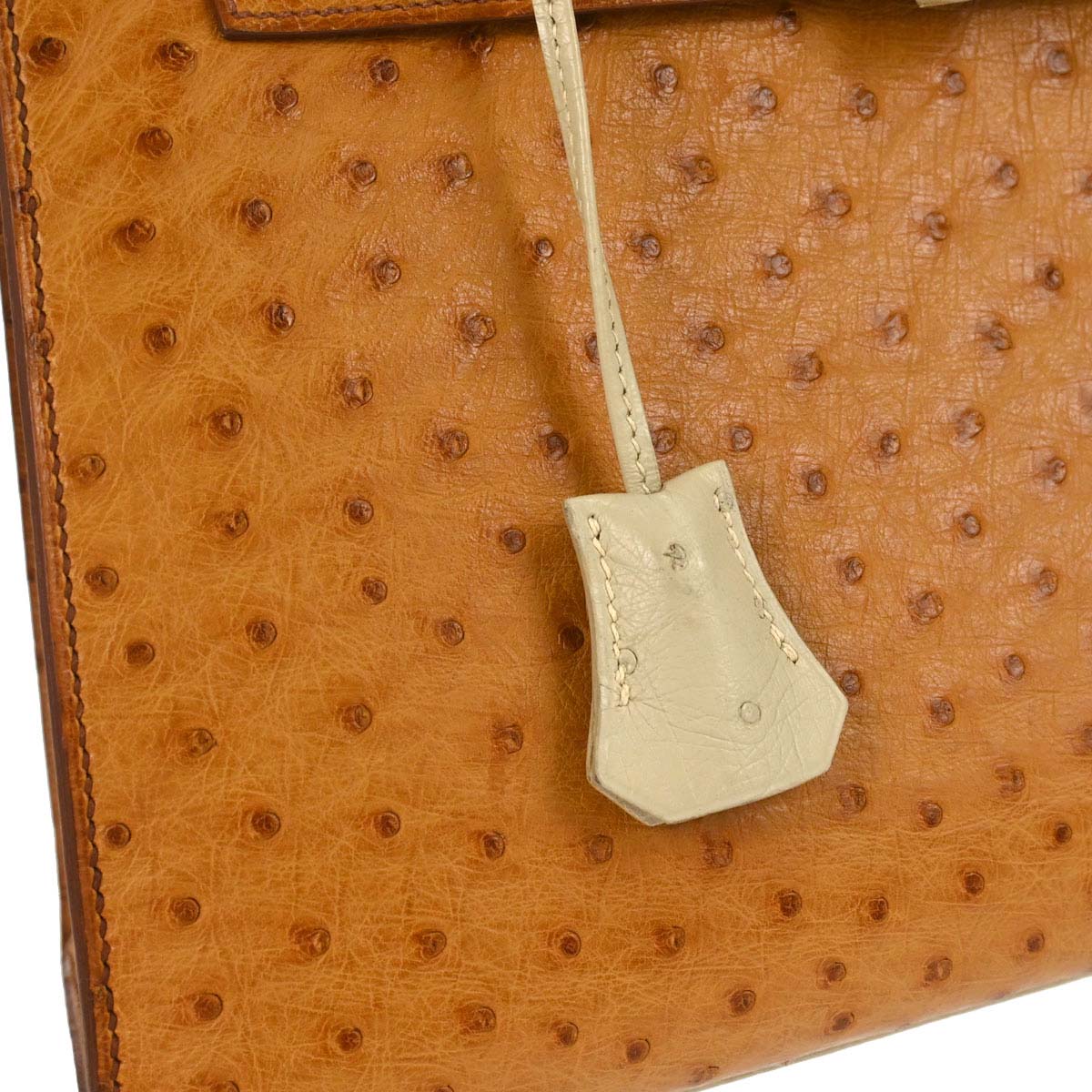 Hermes * Chestnut Ostrich Kelly 28 Sellier 2way Shoulder Handbag