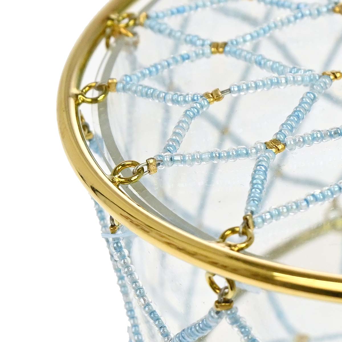 Chanel Clear Acrylic Minaudiere Dreamcatcher Beaded Gold Round Circle Bag