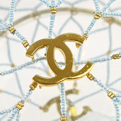 Chanel Clear Acrylic Minaudiere Dreamcatcher Beaded Gold Round Circle Bag