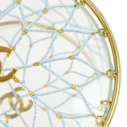 Chanel Clear Acrylic Minaudiere Dreamcatcher Beaded Gold Round Circle Bag