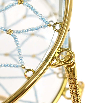 Chanel Clear Acrylic Minaudiere Dreamcatcher Beaded Gold Round Circle Bag