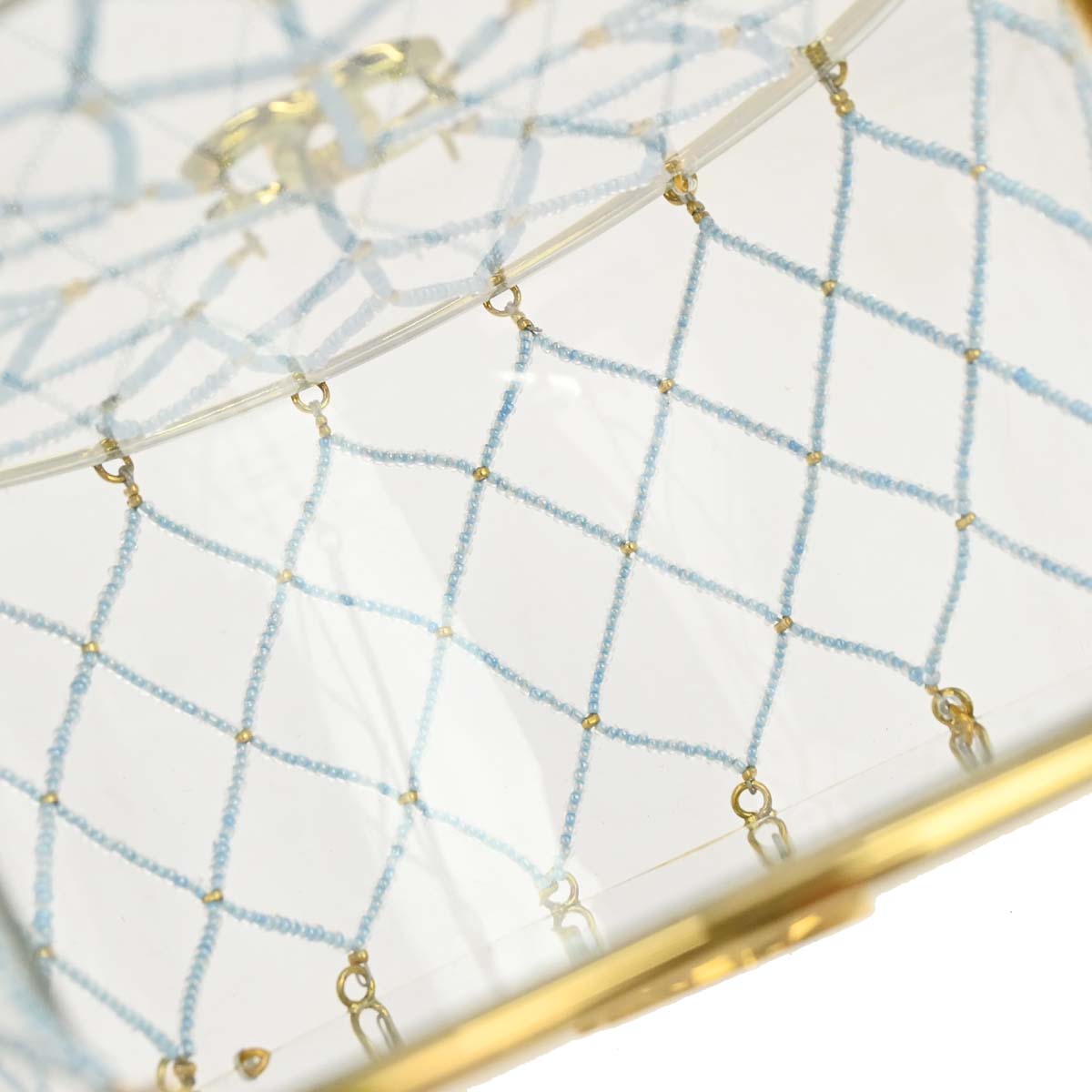 Chanel Clear Acrylic Minaudiere Dreamcatcher Beaded Gold Round Circle Bag