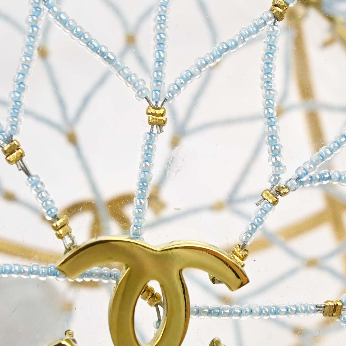 Chanel Clear Acrylic Minaudiere Dreamcatcher Beaded Gold Round Circle Bag