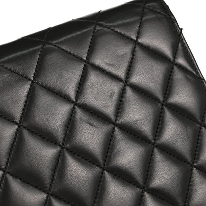 Chanel Black Lambskin Turnlock Medium Half Flap Shoulder Bag