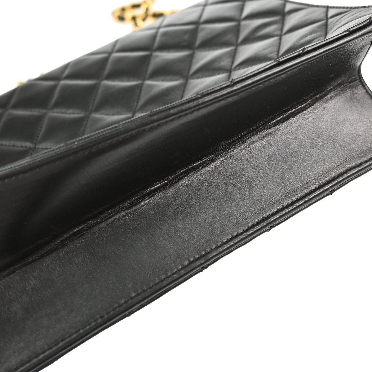 Chanel Black Lambskin Turnlock Medium Half Flap Shoulder Bag