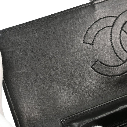 Chanel Black Lambskin Turnlock Medium Half Flap Shoulder Bag