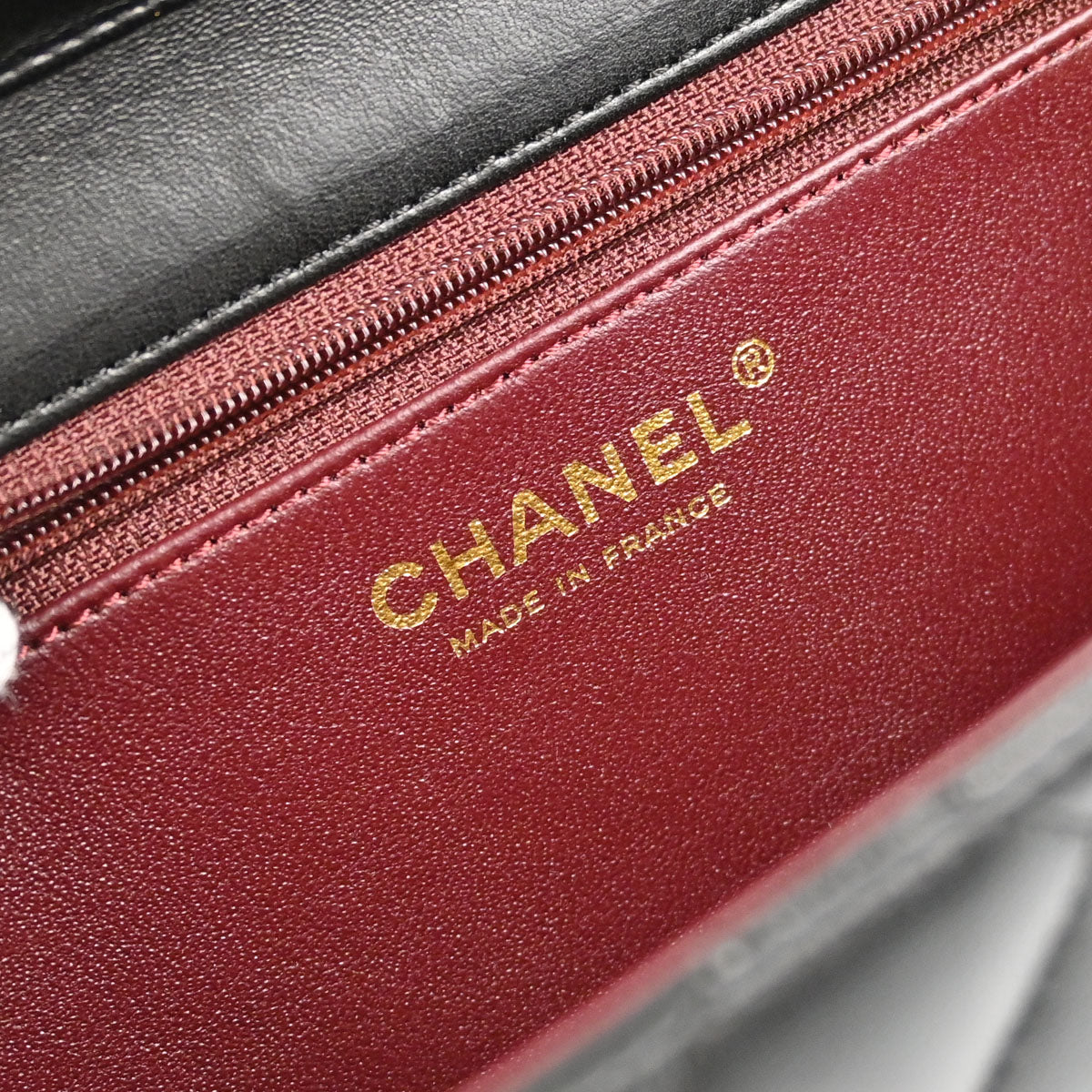Chanel Black Lambskin Turnlock Medium Half Flap Shoulder Bag