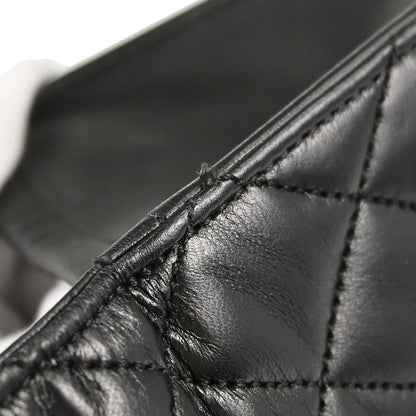 Chanel Black Lambskin Turnlock Medium Half Flap Shoulder Bag