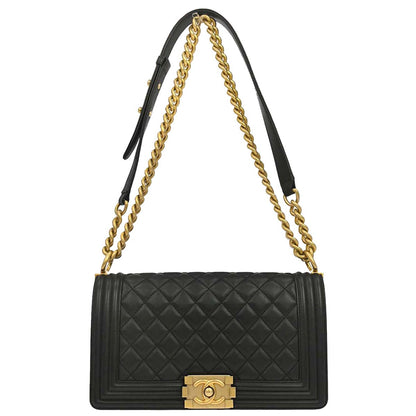 Boy Chanel 2018 Black Lambskin Medium Shoulder Bag