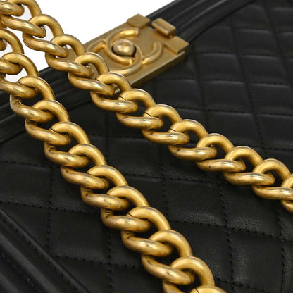 Boy Chanel 2018 Black Lambskin Medium Shoulder Bag