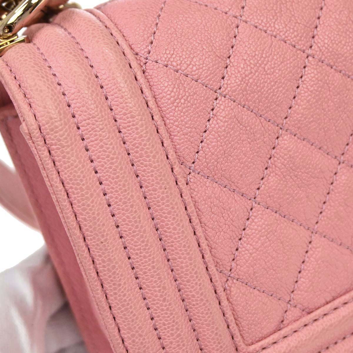 Boy Chanel 2019 Pink Caviar Skin Small Chain Shoulder Bag