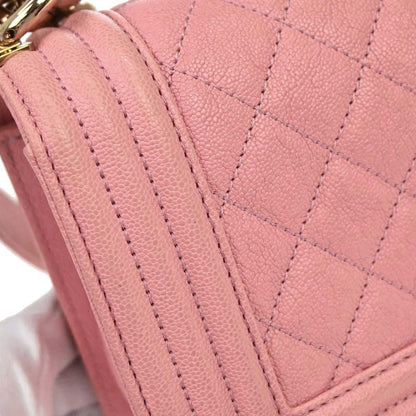 Boy Chanel 2019 Pink Caviar Skin Small Chain Shoulder Bag