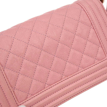 Boy Chanel 2019 Pink Caviar Skin Small Chain Shoulder Bag