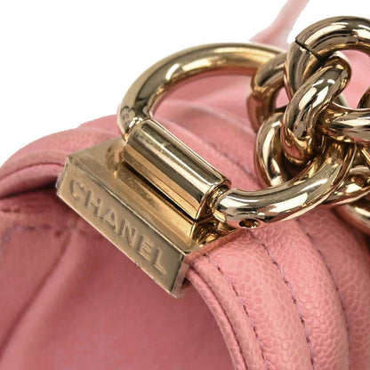 Boy Chanel 2019 Pink Caviar Skin Small Chain Shoulder Bag