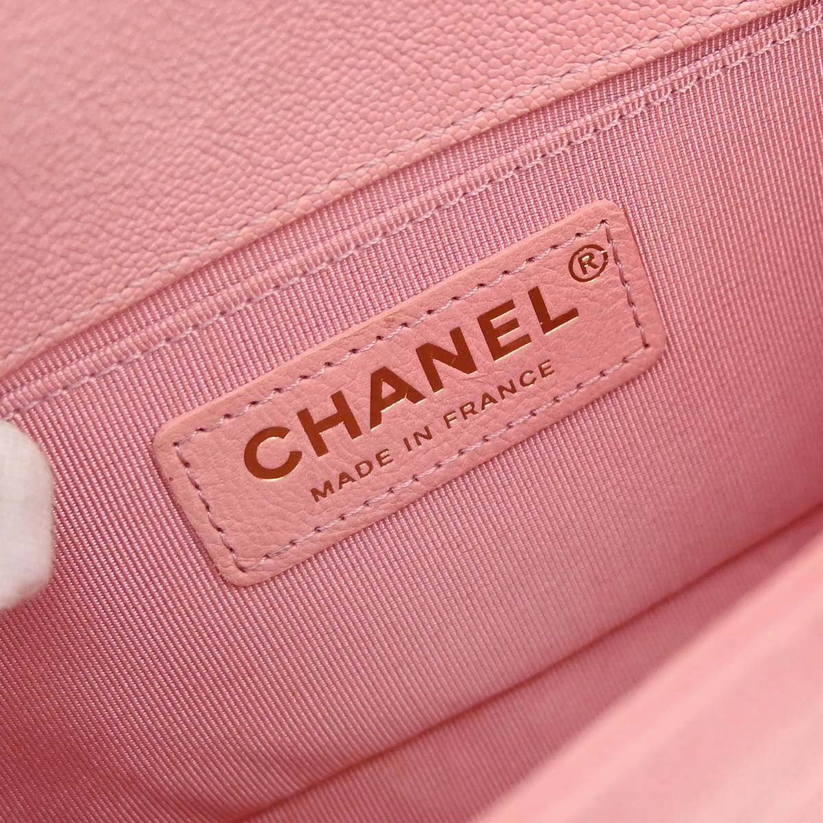 Boy Chanel 2019 Pink Caviar Skin Small Chain Shoulder Bag
