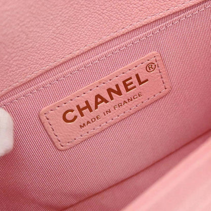Boy Chanel 2019 Pink Caviar Skin Small Chain Shoulder Bag