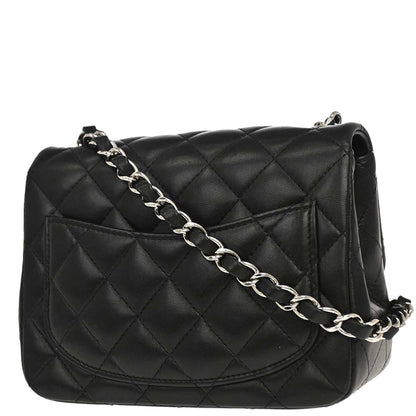 Chanel 2019 Black Lambskin Mini Classic Square Flap Shoulder Bag 17