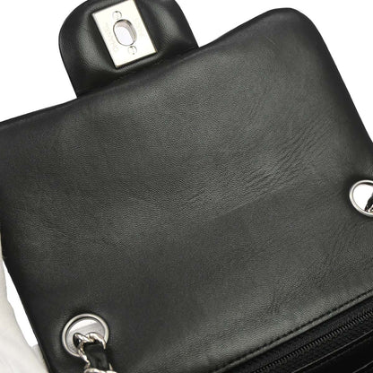 Chanel 2019 Black Lambskin Mini Classic Square Flap Shoulder Bag 17