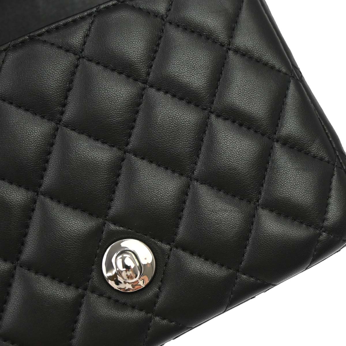 Chanel 2019 Black Lambskin Mini Classic Square Flap Shoulder Bag 17