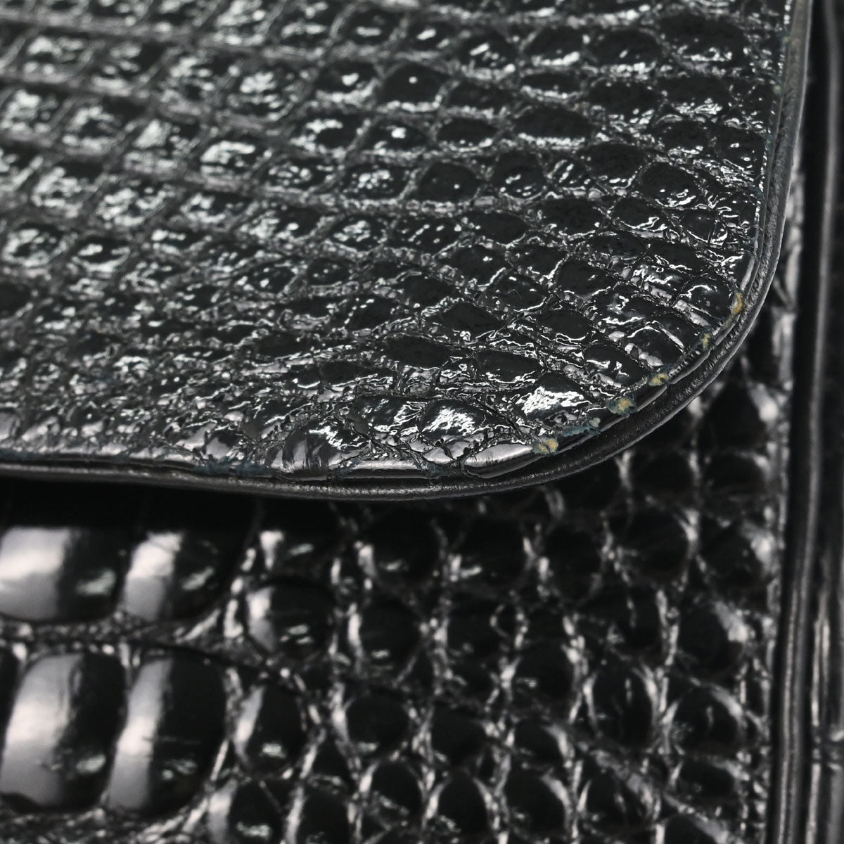 Chanel 1986-1988* Black Alligator Small Classic Double Flap Shoulder Bag