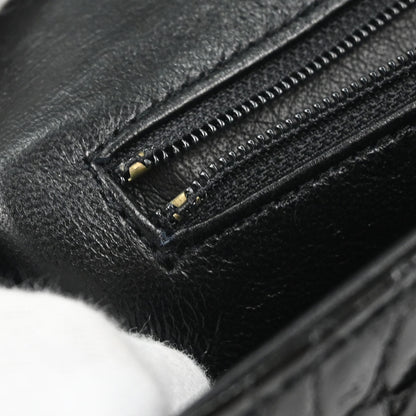 Chanel 1986-1988* Black Alligator Small Classic Double Flap Shoulder Bag