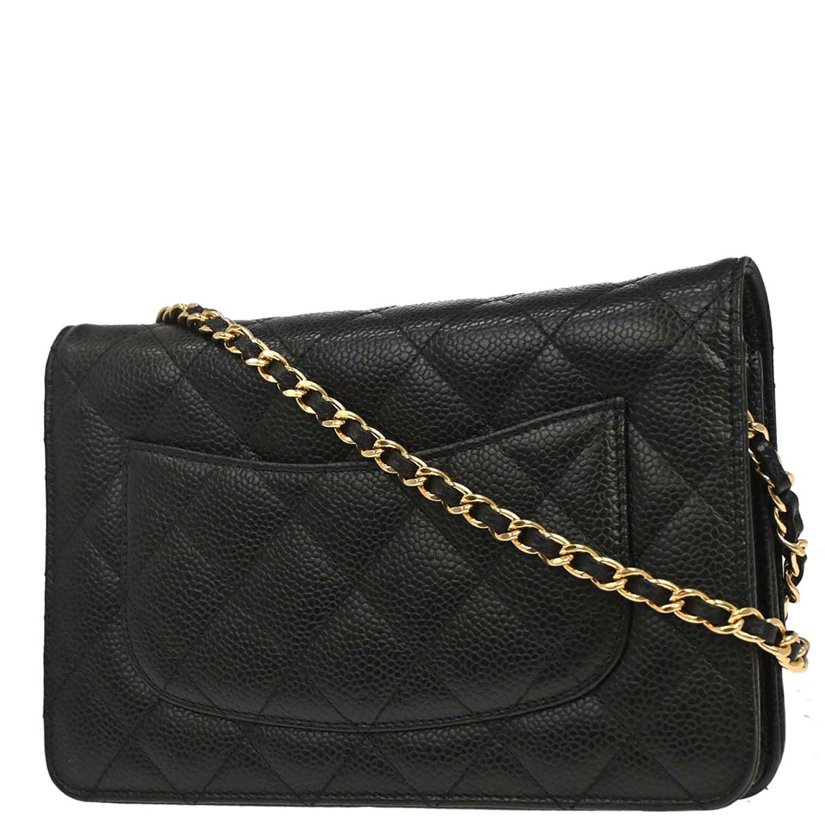 Chanel Black Caviar Skin Classic WOC Wallet on Chain Bag