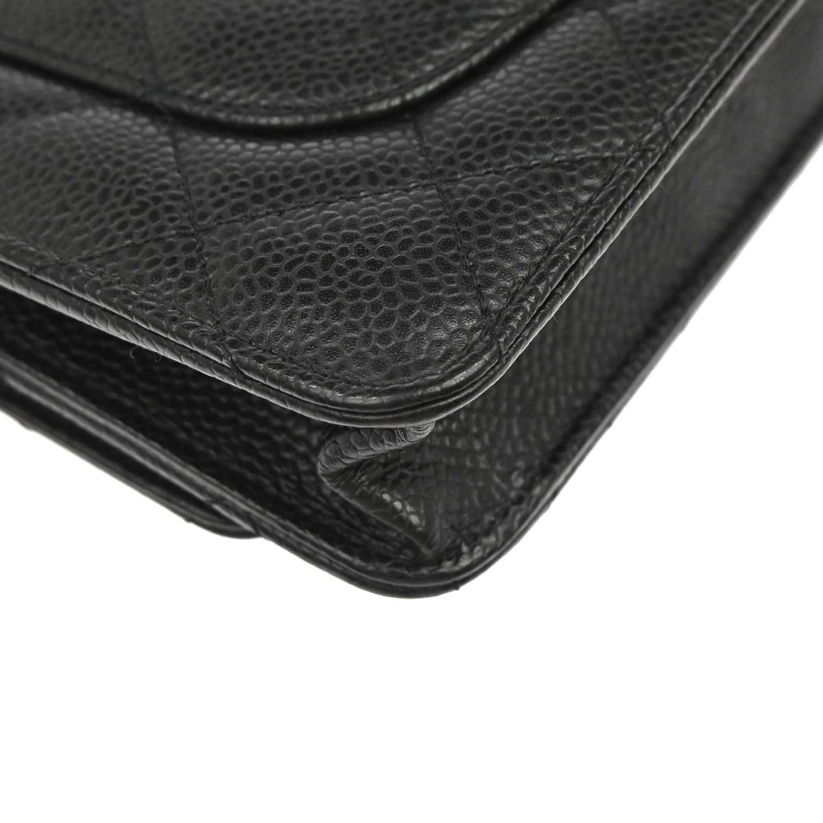Chanel Black Caviar Skin Classic WOC Wallet on Chain Bag