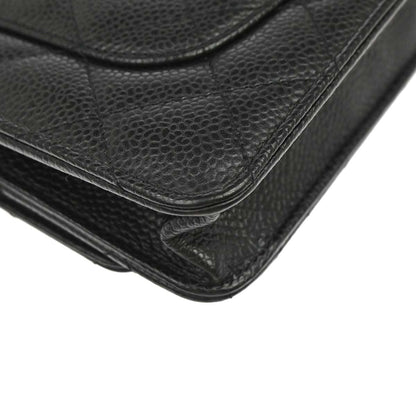 Chanel Black Caviar Skin Classic WOC Wallet on Chain Bag