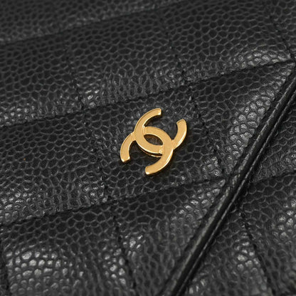 Chanel Black Caviar Skin Classic WOC Wallet on Chain Bag