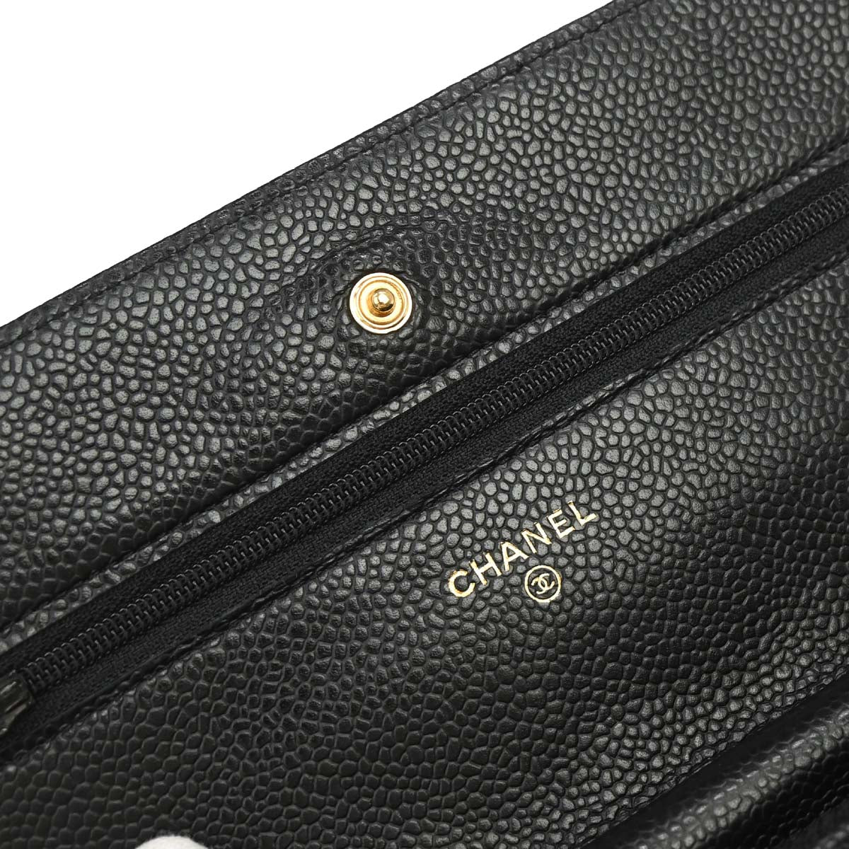 Chanel Black Caviar Skin Classic WOC Wallet on Chain Bag