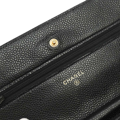 Chanel Black Caviar Skin Classic WOC Wallet on Chain Bag